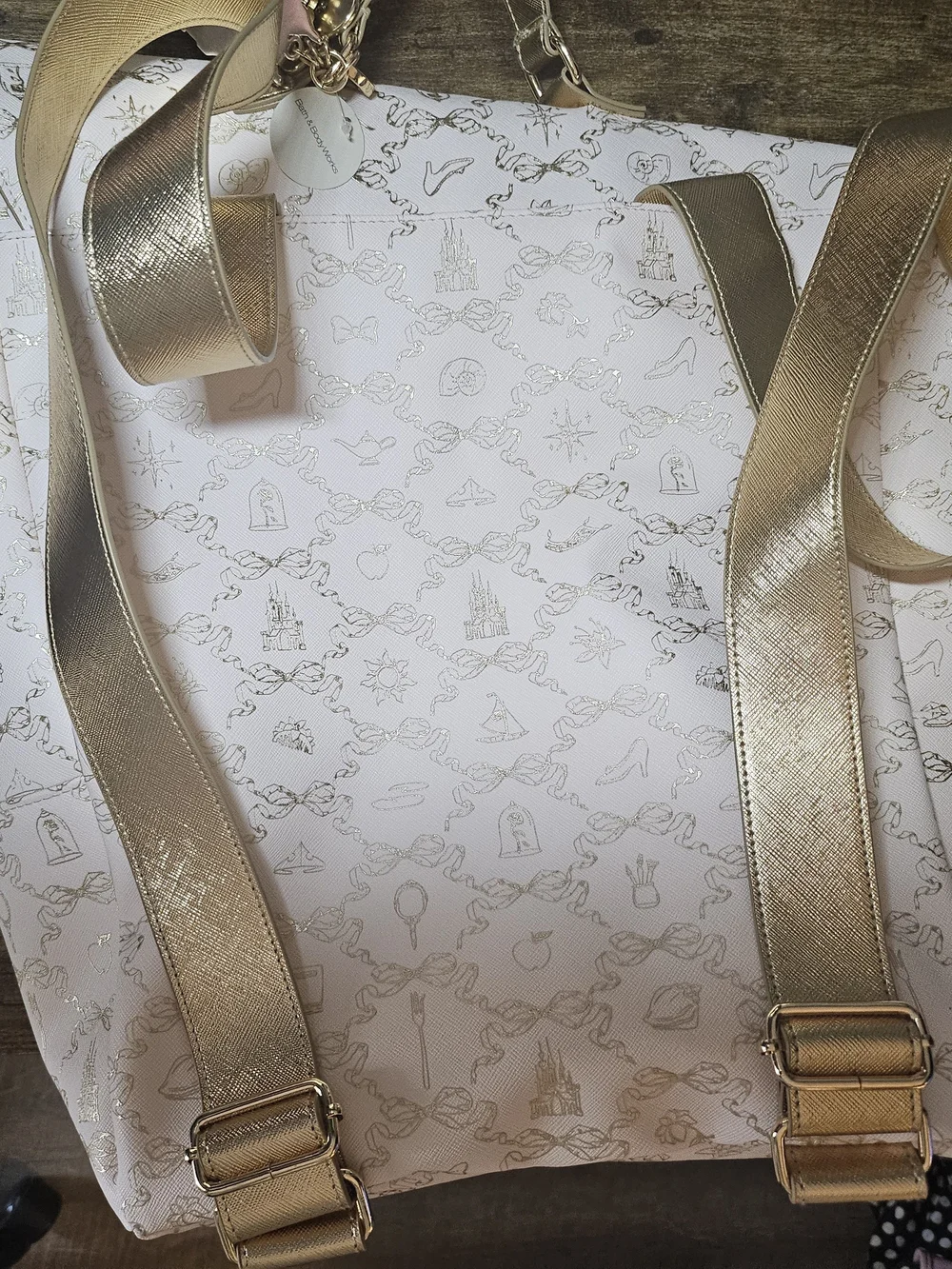 Bath & Body Works Disney Princess Gold Bow Backpack Purse